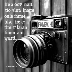 Life is like a camera. Focus on what's important, capture the good times, and develop from the negatives.