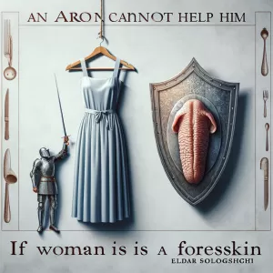 An apron cannot help him,If a woman is a foreskin. Eldar Sologashvili