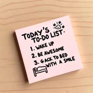 Today's to-do list: Wake up, be awesome, go back to bed with a smile.