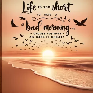 Life is too short to have a bad morning. Choose positivity and make it great!