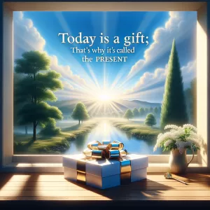 Good morning! Today is a gift; that's why it's called the present.