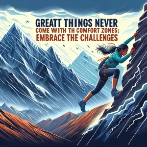 Great things never come from comfort zones; embrace the challenges.