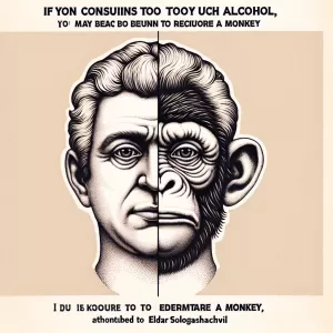 if you become to much drunky , you will look a like monkey. - Eldar Sologashvili