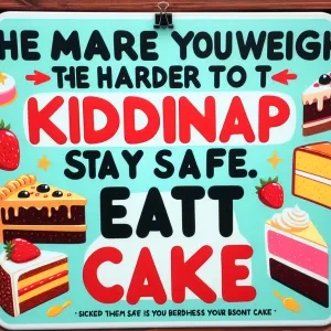 Remember, the more you weigh the harder you are to kidnap. Stay safe, eat cake.