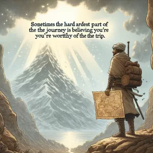 Sometimes the hardest part of the journey is believing you're worthy of the trip.