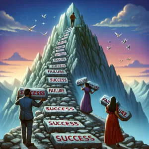 The summit of success is reached by carrying the stones of failure and building the stairs to rise above.