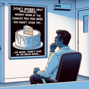 Don't worry about failures; worry about the chances you miss when you don't even try... or when there's cake in the break room.