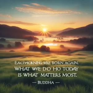 Each morning we are born again. What we do today is what matters most. - Buddha