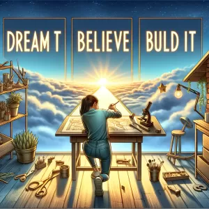 Dream it. Believe it. Build it. Success is a combination of thought, passion, and hard work.