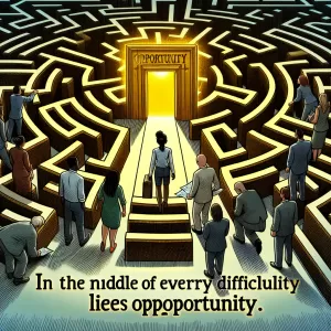 In the middle of every difficulty lies opportunity. Find it, embrace it, and let it propel you forward at work.