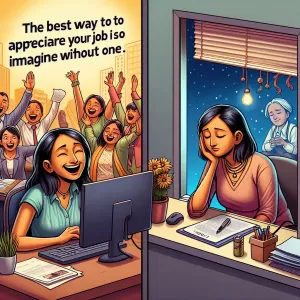 The best way to appreciate your job is to imagine yourself without one.