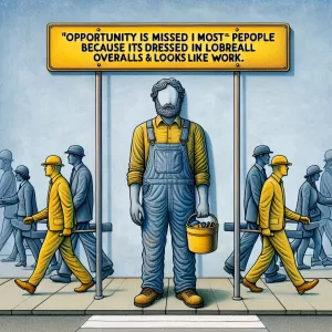 Opportunity is missed by most people because it is dressed in overalls and looks like work. - Thomas Edison