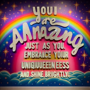 You are amazing, just as you are. Embrace your uniqueness and shine brightly.