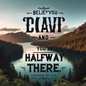 Believe you can and you're halfway there. - Theodore Roosevelt