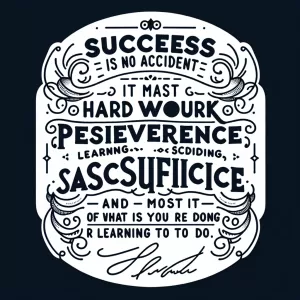 Success is no accident. It is hard work, perseverance, learning, studying, sacrifice and most of all, love of what you are doing or learning to do. - Pele