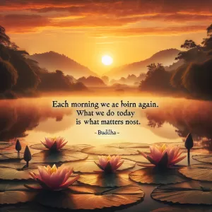 Each morning we are born again. What we do today is what matters most. - Buddha