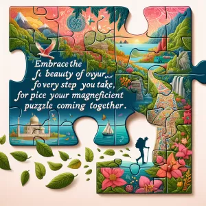 Embrace the beauty of your journey, for every step you take is a piece of your magnificent puzzle coming together. - Stephanie Bennett-Henry