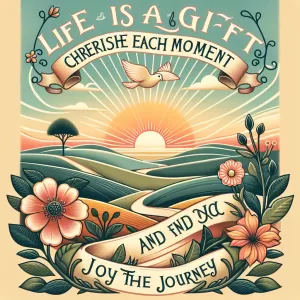 Life is a gift, cherish each moment and find joy in the journey.