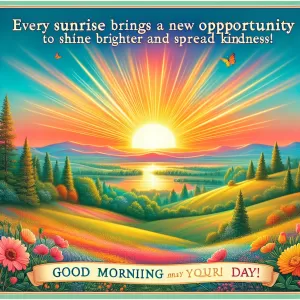 Every sunrise brings a new opportunity to shine brighter and spread kindness. Good morning, may your day be filled with positivity and joy!