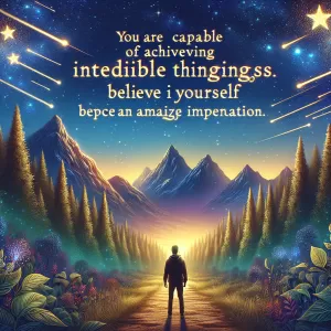 You are capable of achieving incredible things beyond your imagination. Believe in yourself and embrace your amazing potential.