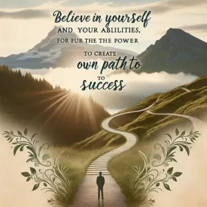 Believe in yourself and your abilities, for you have the power to create your own path to success.