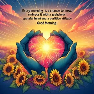 Every morning is a chance to start anew, embrace it with a grateful heart and a positive attitude. Good morning!