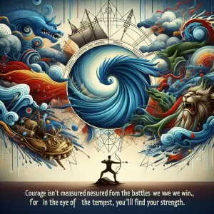 Courage isn't measured by the battles we win, but by the wars we continue to wage within ourselves. Embrace the chaos, unleash the storm, for in the eye of the tempest, you'll find your strength. - Stephanie Bennett Henry.