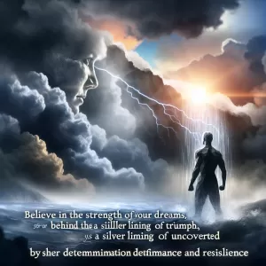 Believe in the strength of your dreams, for behind each challenge lies a silver lining of triumph, waiting to be uncovered by sheer determination and resilience.