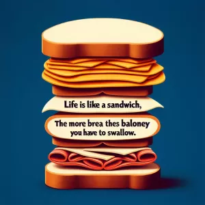 Life is like a sandwich - the more bread you have, the less baloney you have to swallow!