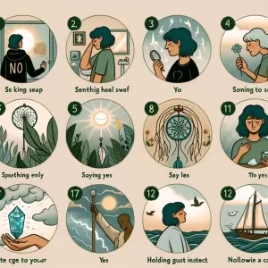 12 steps for self-care: 1. Avoid doing anything that feels wrong. 2. Speak kindly to yourself. 3. Speak kindly to others. 4. Hold on to your dreams. 5. Have the courage to say no. 6. Have the courage to say yes. 7. Be clear and honest in your words. 8. Don’t sacrifice yourself to please others. 9. Trust your gut feelings. 10. Treat yourself with kindness and love. 11. Release what you can’t change. 12. Steer clear of drama and negativity.