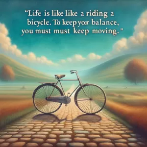 Life is like riding a bicycle. To keep your balance, you must keep moving. - Albert Einstein