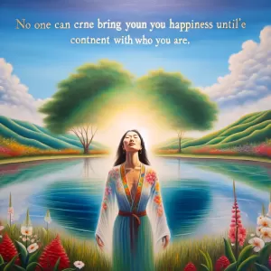 No one can bring you happiness until you're content with who you are.