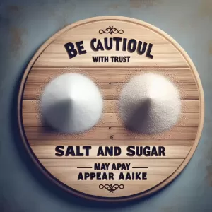 Be cautious with trust. Salt and sugar may appear alike.