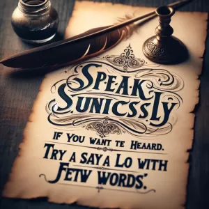 Speak concisely if you want to be heard. Try to say a lot with few words.