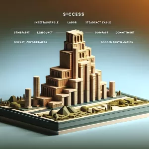 Success isn't born from the wings of ease, but constructed from the bricks of hard work, unwavering dedication, and relentless determination.