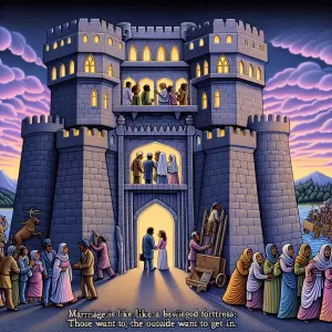 Marriage is like a besieged fortress: those inside want to escape, and those outside want to get in.