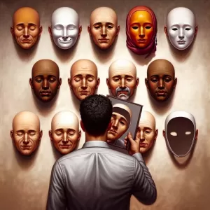 People who wear masks eventually forget which one is real.