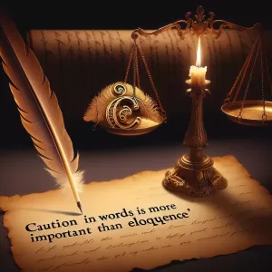 Caution in words is more important than eloquence.