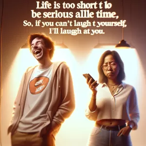 Life is too short to be serious all the time. So, if you can't laugh at yourself, call me, I'll laugh at you.