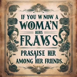 Chanel: If you want to know a woman's flaws, praise her among her friends.