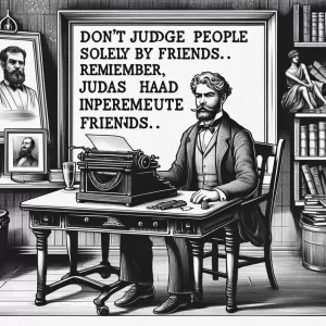 Hemingway: Don’t judge people solely by their friends. Remember, Judas had impeccable friends.