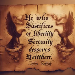 Franklin: He who sacrifices liberty for security deserves neither.