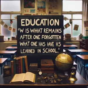 Einstein: Education is what remains after one has forgotten what one has learned in school.