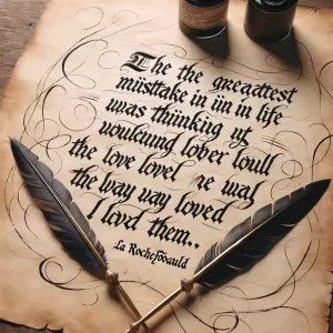 La Rochefoucauld: The greatest mistake I made in life was thinking that others would love me the way I loved them.