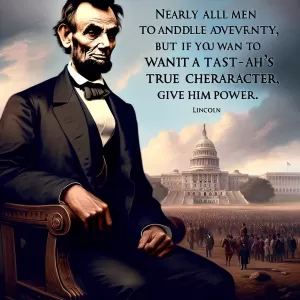 Lincoln: Nearly all men can handle adversity, but if you want to test a man's true character, give him power.