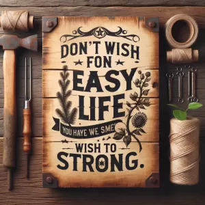 John Kennedy: Don’t wish for an easy life, wish to be strong.