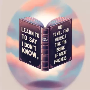 Avicenna: Learn to say “I don’t know,” and you will find yourself at the brink of great progress.