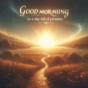 Embrace the morning sun with hope in your heart, a spring in your step, and dreams as vast as the day ahead. Good morning to a day full of promise.