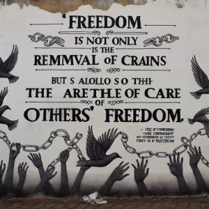 Mandela: Freedom is not only the removal of chains but also the care for others' freedom.