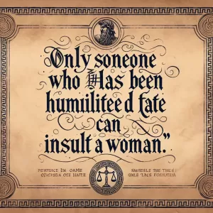 Camus: Only someone who has been humiliated by fate can insult a woman.